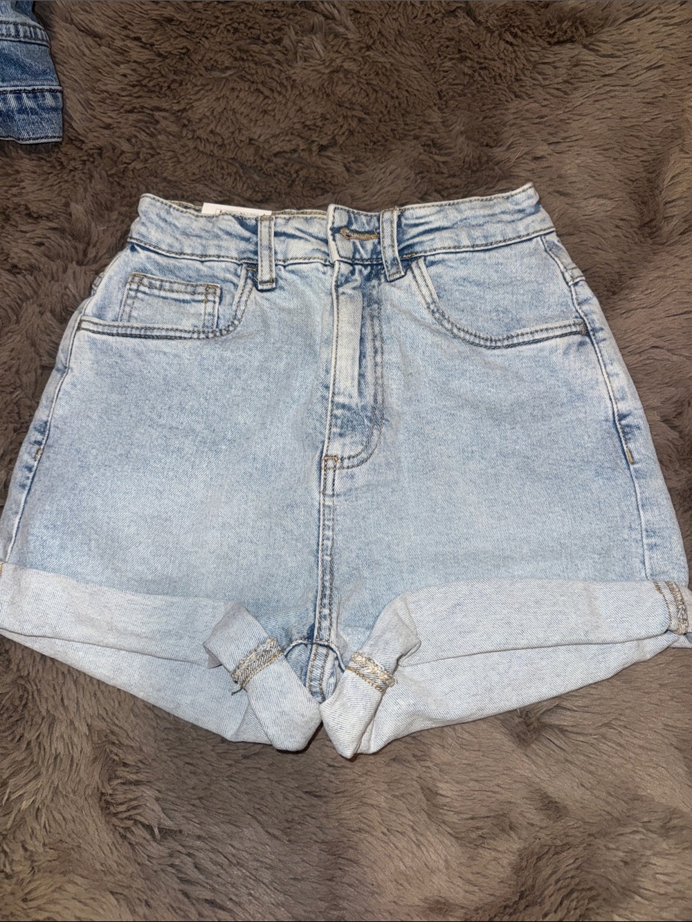 Cotton On High-Waist Light Blue Denim Shorts